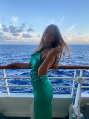 Emerald Green Satin Dress - SHEIN